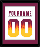 Arizona State Hockey Nameplate & Number (Back) Combined - Home White Digiflame (2022-2024) - Single Mat 1