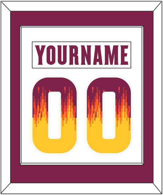 Arizona State Hockey Nameplate & Number (Back) Combined - Home White Digiflame (2022-2024) - Essential Tier 1
