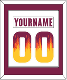 Arizona State Hockey Nameplate & Number (Back) Combined - Home White Digiflame (2022-2024) - Single Mat 1