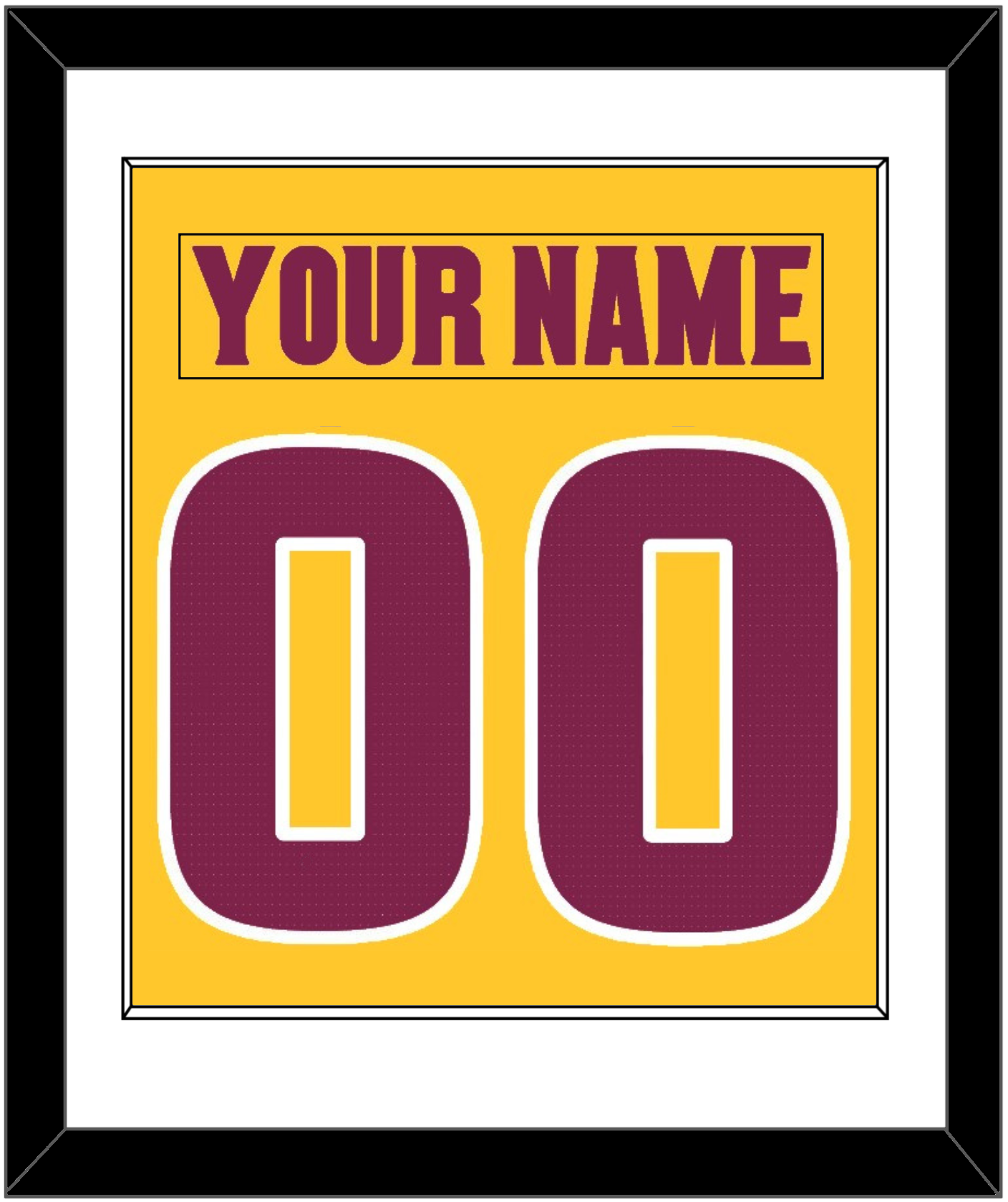 Arizona State Hockey Nameplate & Number (Back) Combined - Heritage Gold (2019-2024) - Essential Tier 1