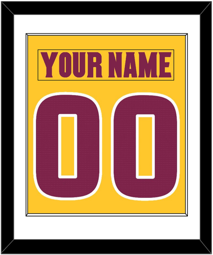Arizona State Hockey Nameplate & Number (Back) Combined - Heritage Gold (2019-2024) - Essential Tier 1