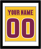 Arizona State Hockey Nameplate & Number (Back) Combined - Heritage Gold (2019-2024) - Single Mat 1
