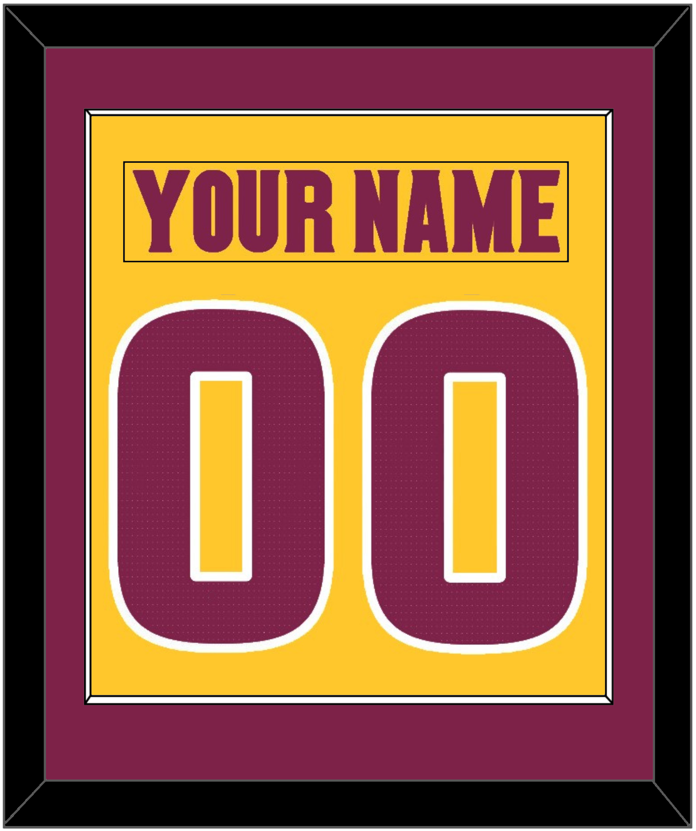 Arizona State Hockey Nameplate & Number (Back) Combined - Heritage Gold (2019-2024) - Essential Tier 2