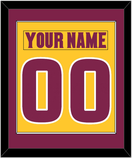 Arizona State Hockey Nameplate & Number (Back) Combined - Heritage Gold (2019-2024) - Essential Tier 2