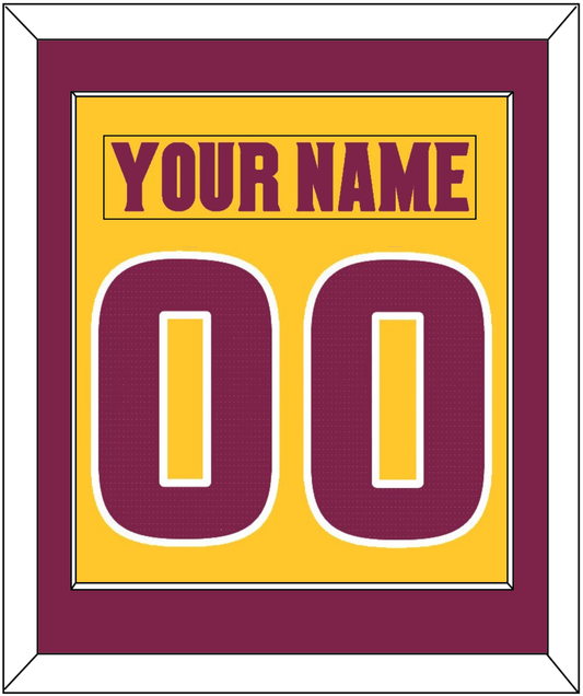 Arizona State Hockey Nameplate & Number (Back) Combined - Heritage Gold (2019-2024) - Essential Tier 2