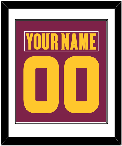 Arizona State Hockey Nameplate & Number (Back) Combined - Road Maroon (2021-2023) - Essential Tier 1