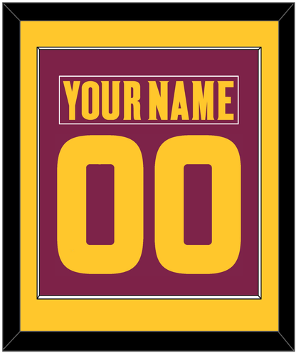 Arizona State Hockey Nameplate & Number (Back) Combined - Road Maroon (2021-2023) - Essential Tier 2