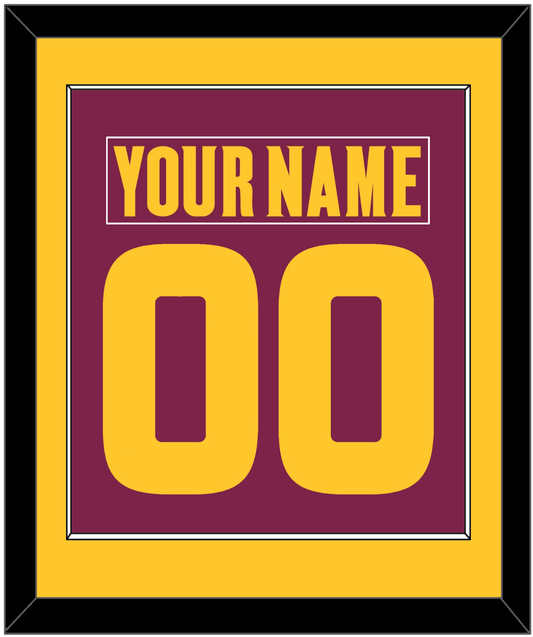 Arizona State Hockey Nameplate & Number (Back) Combined - Road Maroon (2021-2023) - Essential Tier 2