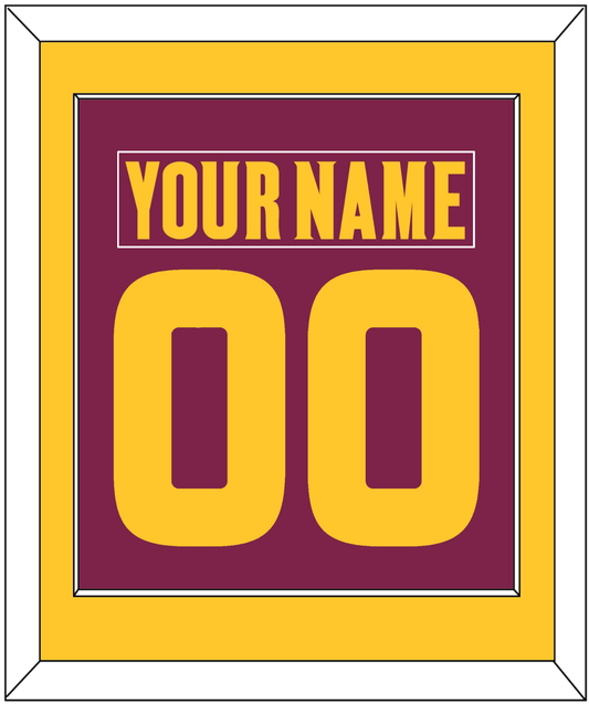 Arizona State Hockey Nameplate & Number (Back) Combined - Road Maroon (2021-2023) - Essential Tier 2