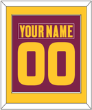 Arizona State Hockey Nameplate & Number (Back) Combined - Road Maroon (2021-2023) - Single Mat 2
