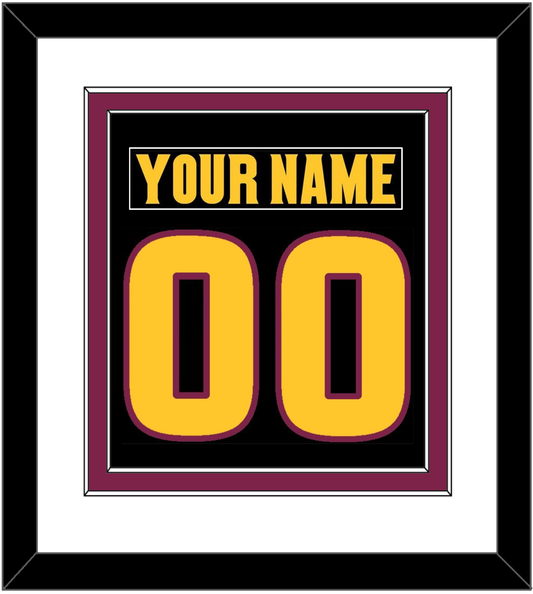 Arizona State Hockey Nameplate & Number (Back) Combined - Alternate Black (2018-2024) - Signature Tier 1