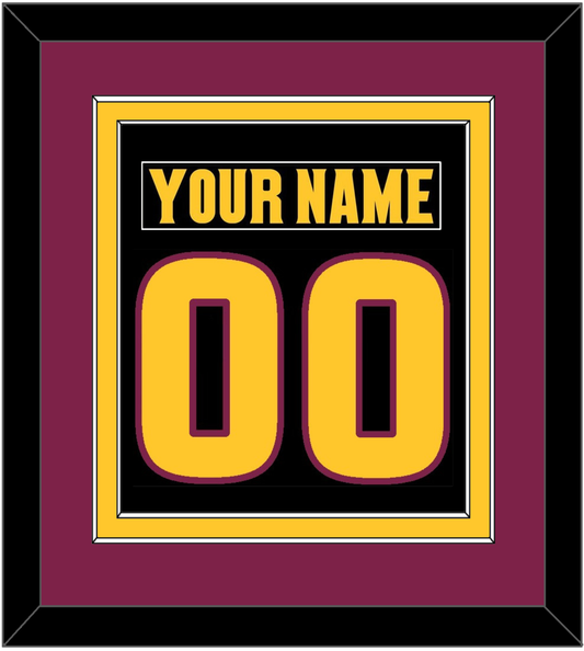 Arizona State Hockey Nameplate & Number (Back) Combined - Alternate Black (2018-2024) - Signature Tier 3