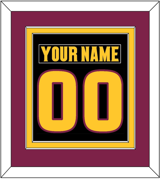 Arizona State Hockey Nameplate & Number (Back) Combined - Alternate Black (2018-2024) - Signature Tier 3