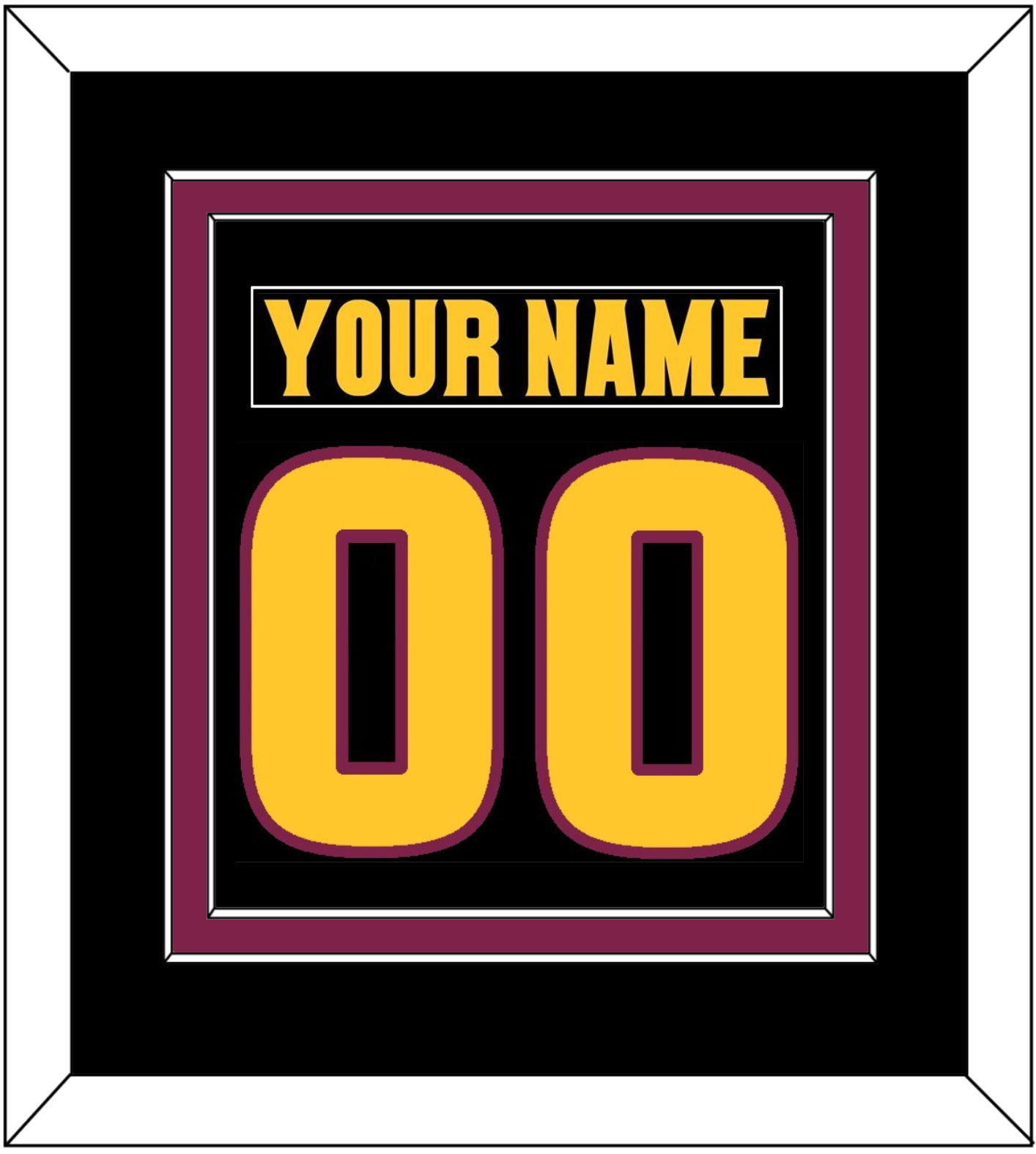 Arizona State Hockey Nameplate & Number (Back) Combined - Alternate Black (2018-2024) - Signature Tier 2