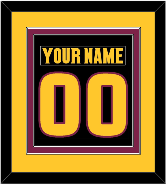 Arizona State Hockey Nameplate & Number (Back) Combined - Alternate Black (2018-2024) - Signature Tier 4