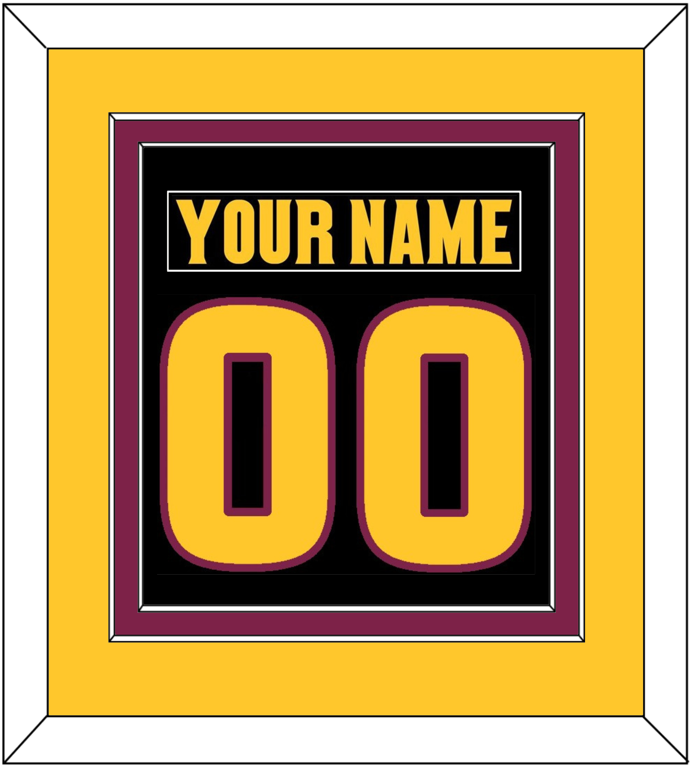 Arizona State Hockey Nameplate & Number (Back) Combined - Alternate Black (2018-2024) - Signature Tier 4