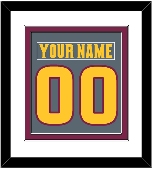 Arizona State Hockey Nameplate & Number (Back) Combined - Alternate Dark Gray (2019-2024) - Signature Tier 1