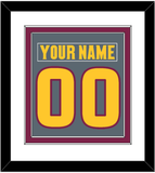 Arizona State Hockey Nameplate & Number (Back) Combined - Alternate Dark Gray (2019-2024) - Double Mat 1