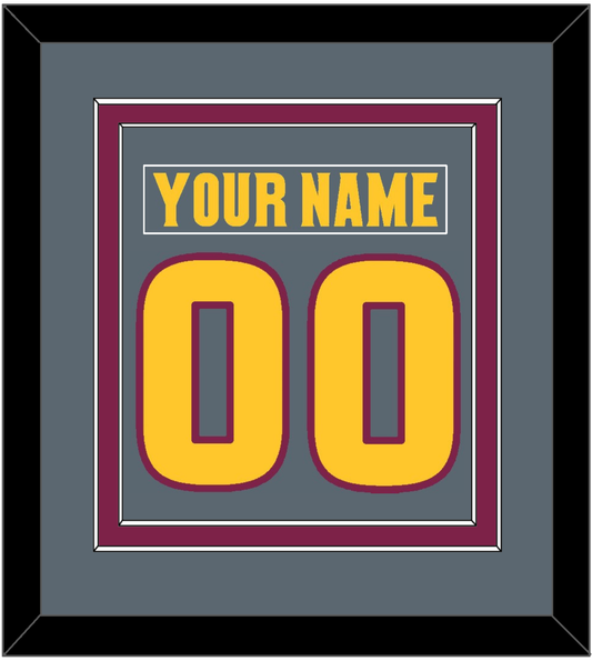 Arizona State Hockey Nameplate & Number (Back) Combined - Alternate Dark Gray (2019-2024) - Signature Tier 2