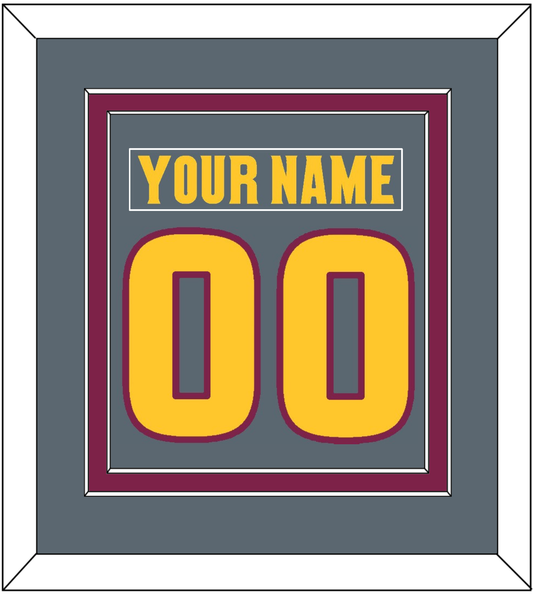 Arizona State Hockey Nameplate & Number (Back) Combined - Alternate Dark Gray (2019-2024) - Signature Tier 2