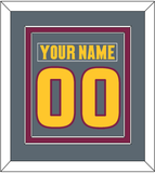 Arizona State Hockey Nameplate & Number (Back) Combined - Alternate Dark Gray (2019-2024) - Double Mat 2