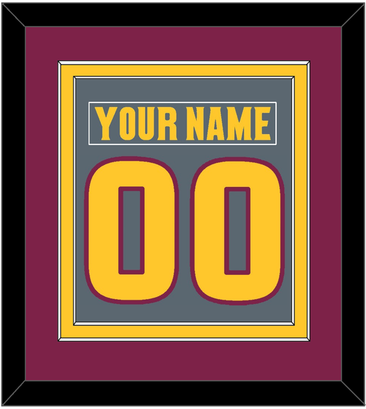 Arizona State Hockey Nameplate & Number (Back) Combined - Alternate Dark Gray (2019-2024) - Signature Tier 3