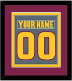 Arizona State Hockey Nameplate & Number (Back) Combined - Alternate Dark Gray (2019-2024) - Double Mat 3