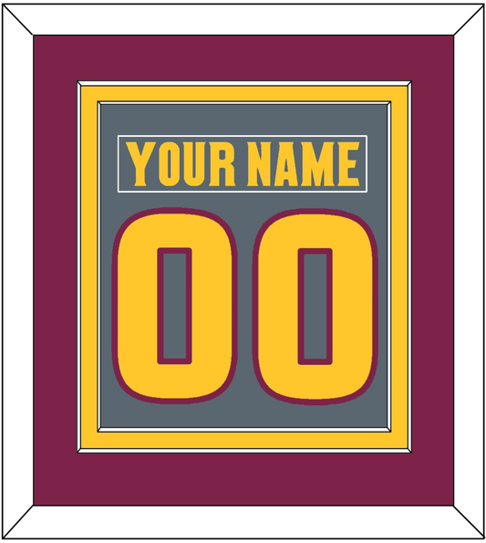 Arizona State Hockey Nameplate & Number (Back) Combined - Alternate Dark Gray (2019-2024) - Signature Tier 3