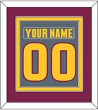 Arizona State Hockey Nameplate & Number (Back) Combined - Alternate Dark Gray (2019-2024) - Double Mat 3