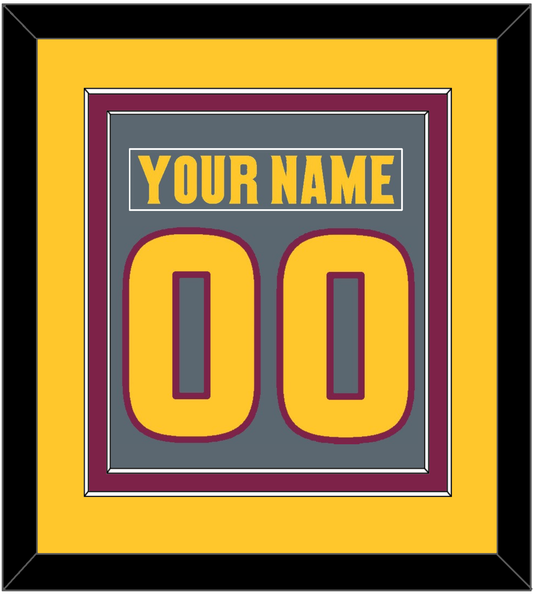 Arizona State Hockey Nameplate & Number (Back) Combined - Alternate Dark Gray (2019-2024) - Signature Tier 4