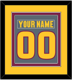 Arizona State Hockey Nameplate & Number (Back) Combined - Alternate Dark Gray (2019-2024) - Double Mat 4