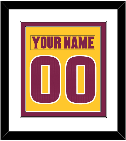 Arizona State Hockey Nameplate & Number (Back) Combined - Heritage Gold (2019-2024) - Signature Tier 1