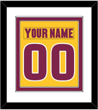Arizona State Hockey Nameplate & Number (Back) Combined - Heritage Gold (2019-2024) - Double Mat 1