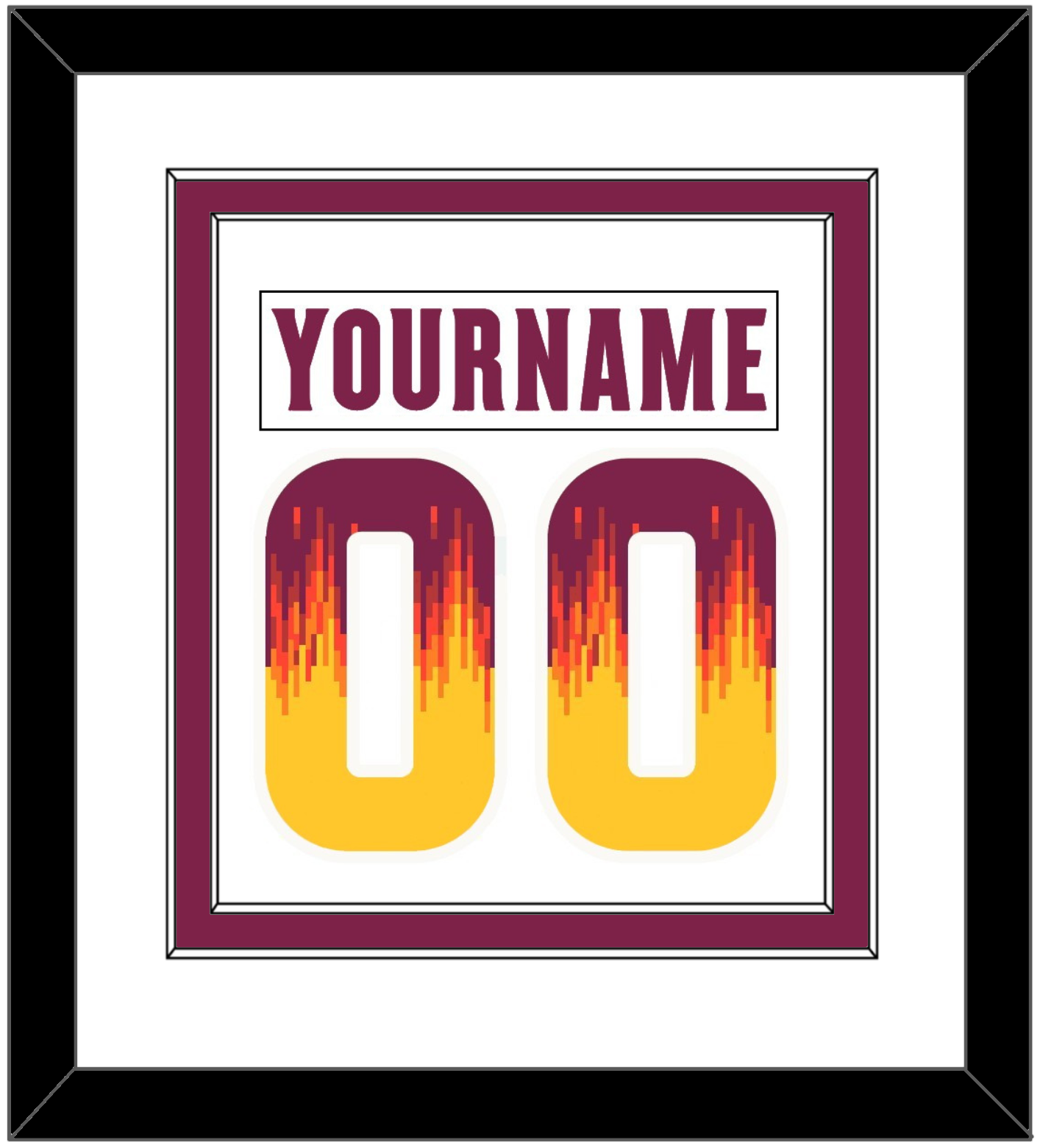 Arizona State Hockey Nameplate & Number (Back) Combined - Home White Digiflame (2022-2024) - Signature Tier 1