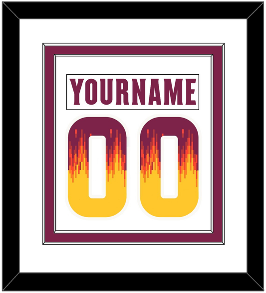 Arizona State Hockey Nameplate & Number (Back) Combined - Home White Digiflame (2022-2024) - Signature Tier 1