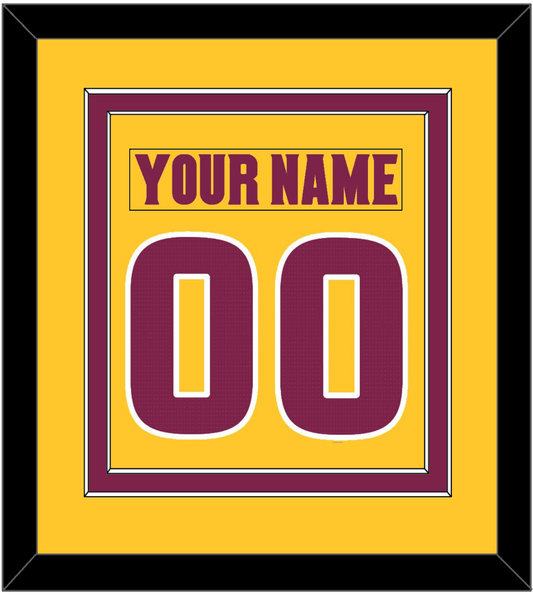 Arizona State Hockey Nameplate & Number (Back) Combined - Heritage Gold (2019-2024) - Signature Tier 2