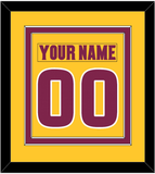 Arizona State Hockey Nameplate & Number (Back) Combined - Heritage Gold (2019-2024) - Double Mat 2