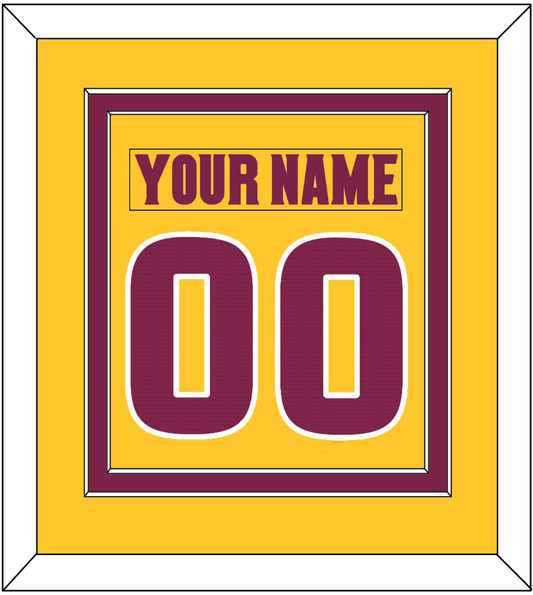 Arizona State Hockey Nameplate & Number (Back) Combined - Heritage Gold (2019-2024) - Signature Tier 2