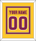 Arizona State Hockey Nameplate & Number (Back) Combined - Heritage Gold (2019-2024) - Double Mat 2