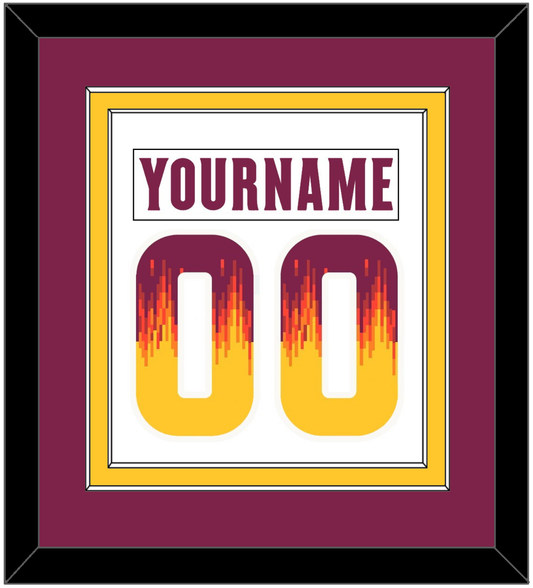 Arizona State Hockey Nameplate & Number (Back) Combined - Home White Digiflame (2022-2024) - Signature Tier 2