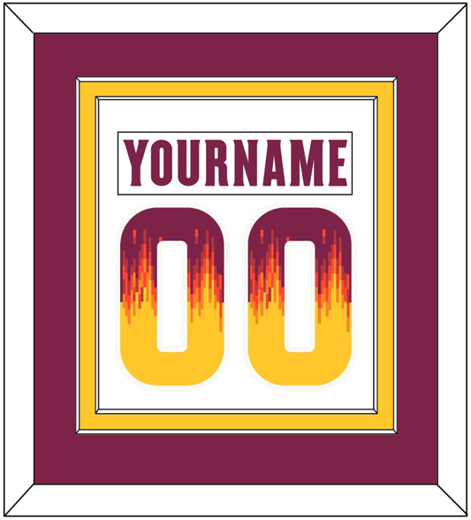 Arizona State Hockey Nameplate & Number (Back) Combined - Home White Digiflame (2022-2024) - Signature Tier 2