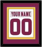 Arizona State Hockey Nameplate & Number (Back) Combined - Home White (2021-2022) - Double Mat 3