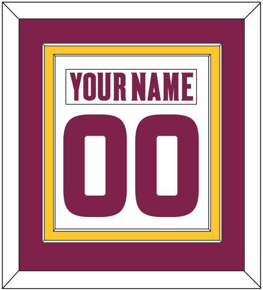 Arizona State Hockey Nameplate & Number (Back) Combined - Home White (2021-2022) - Signature Tier 3