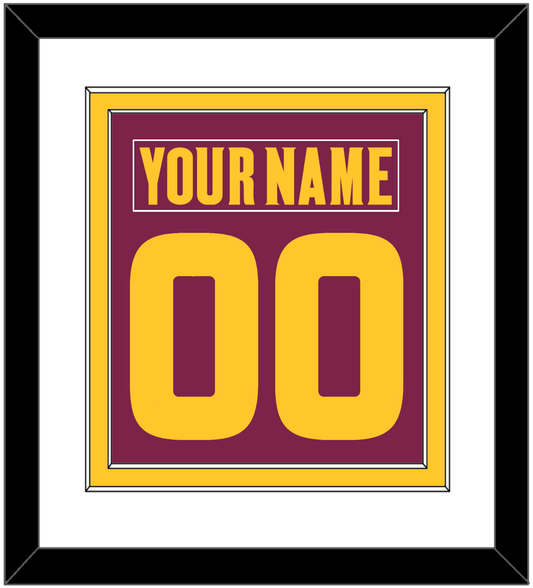 Arizona State Hockey Nameplate & Number (Back) Combined - Road Maroon (2021-2022) - Signature Tier 1