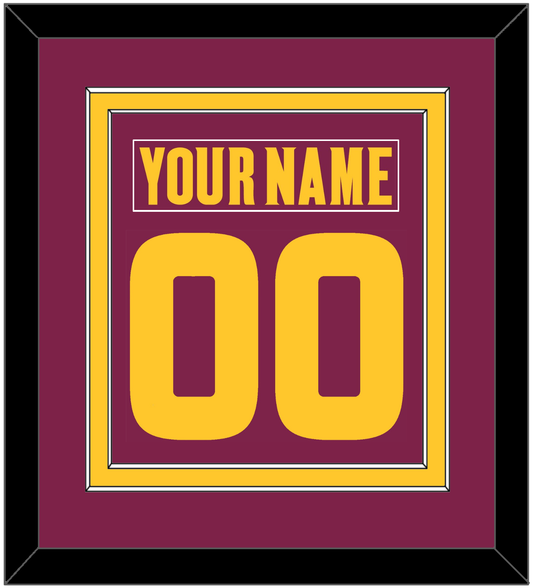 Arizona State Hockey Nameplate & Number (Back) Combined - Road Maroon (2021-2022) - Signature Tier 2