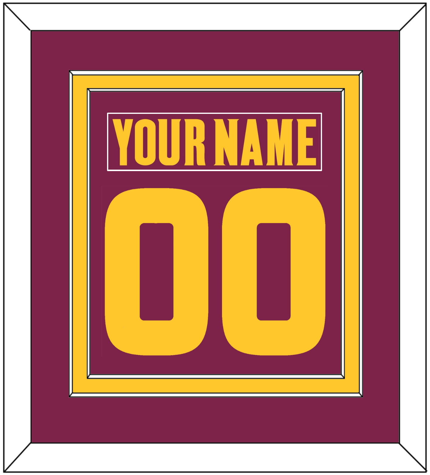Arizona State Hockey Nameplate & Number (Back) Combined - Road Maroon (2021-2022) - Signature Tier 2