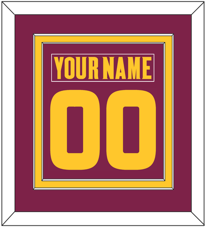 Arizona State Hockey Nameplate & Number (Back) Combined - Road Maroon (2021-2022) - Signature Tier 2