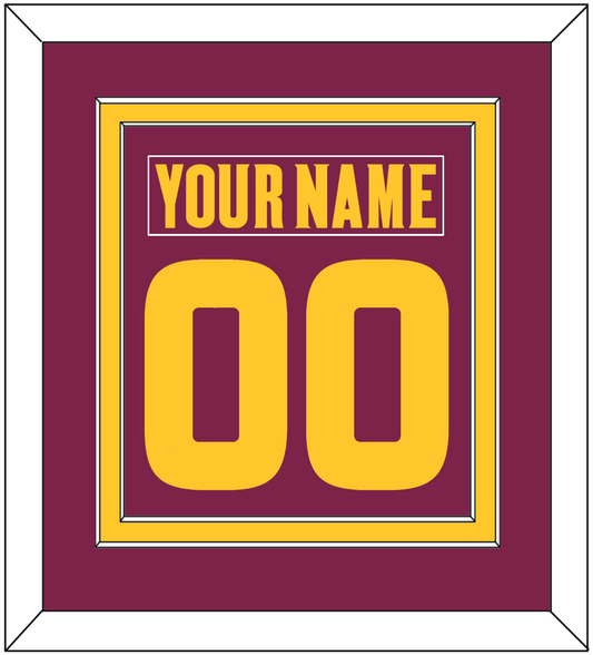 Arizona State Hockey Nameplate & Number (Back) Combined - Road Maroon (2021-2022) - Signature Tier 2