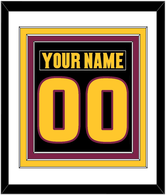 Arizona State Hockey Nameplate & Number (Back) Combined - Alternate Black (2018-2024) - Premier Tier 1