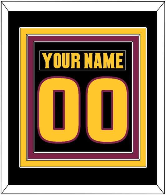 Arizona State Hockey Nameplate & Number (Back) Combined - Alternate Black (2018-2024) - Premier Tier 2